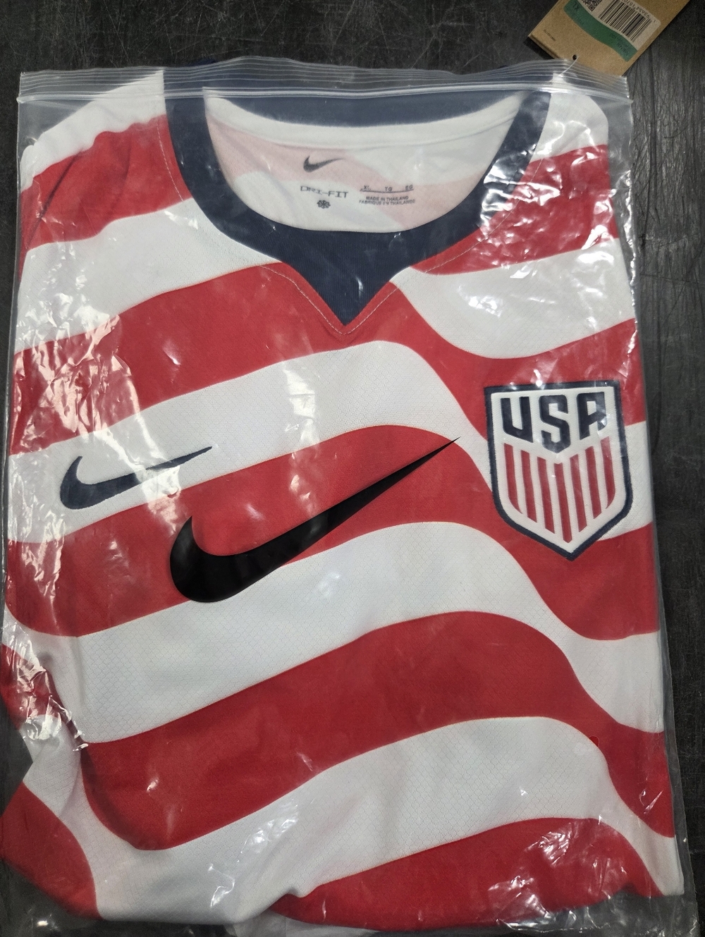 Nike Red & White USA Wave Soccer Jersey with Navy Accents - Picture 4 of 7